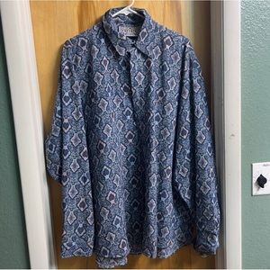 Vintage 80s Groovy Heart multi Printed Button down
